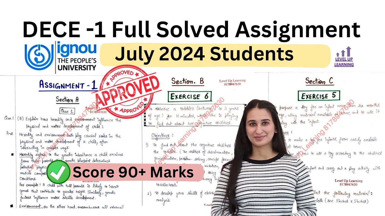 DECE 1 Full Solved Assignment July 2024-25 IGNOU Level Up Learning Simran Gumber