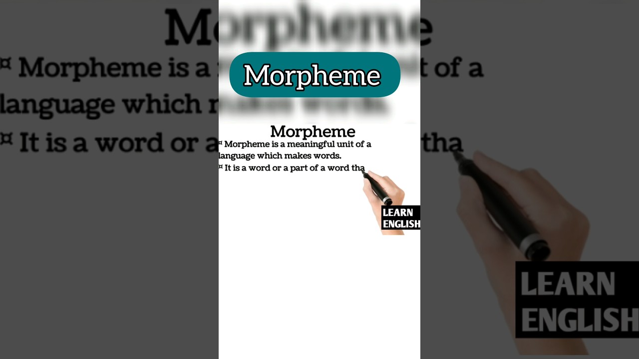 what is morpheme || definition || #youtubeshorts #morpheme #englishliterature #englishtest #learning
