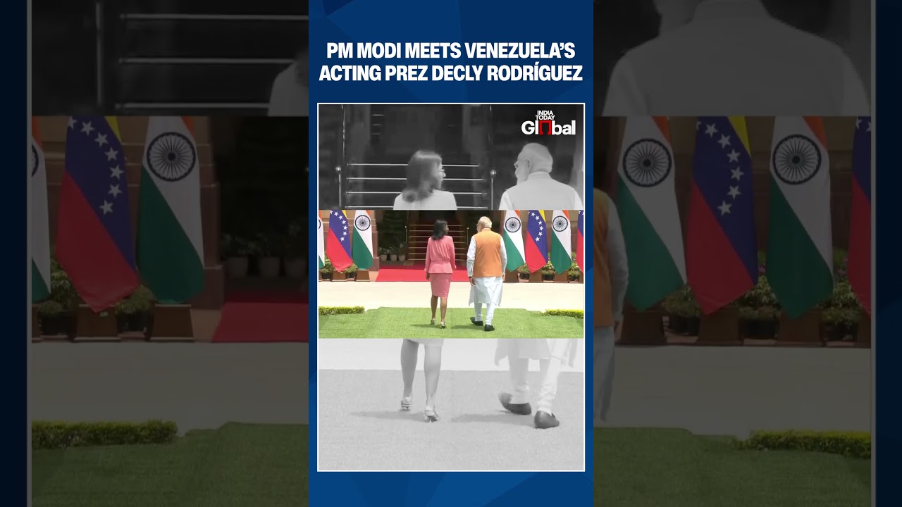PM Modi Meets Venezuela&rsquo;s Acting President Delcy Rodr&iacute;guez At Hyderabad House In Delhi | #venezuela