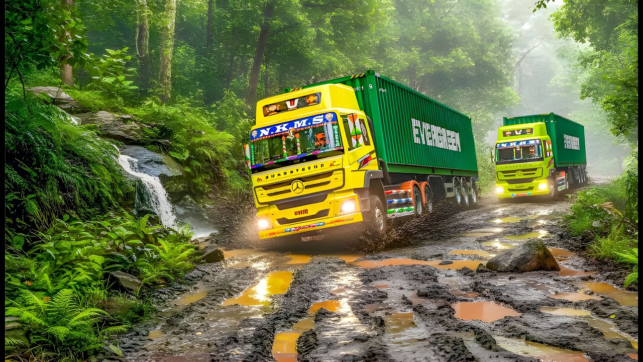 Bharath Benz Truck Stuck on Dangerous Roads Of Kerala🔥😮 