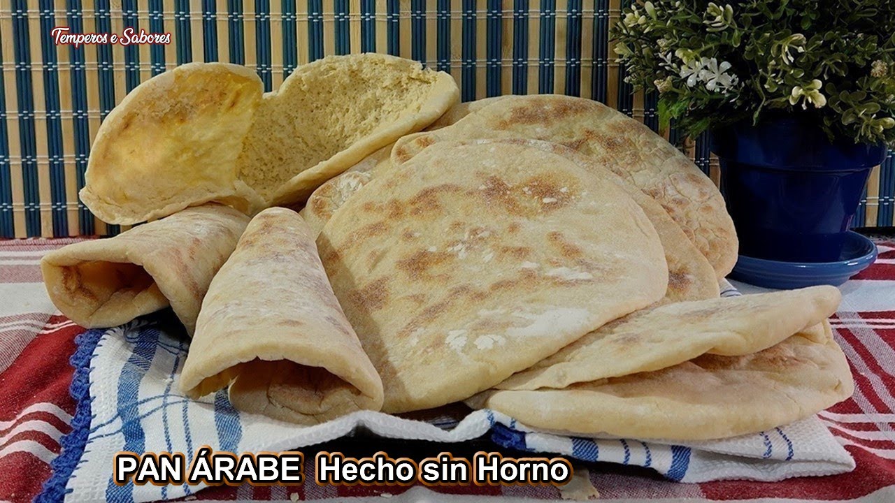 PAN ARABE O PITA SIN HORNO Hecho en Sartén rápido y muy Fácil