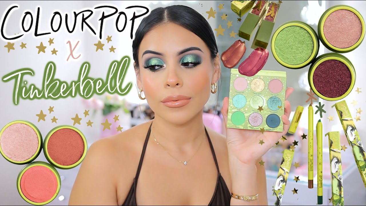 Colourpop x Tinkerbell Collection 🧚‍♂️ Swatches, Review + Easy Green Makeup!