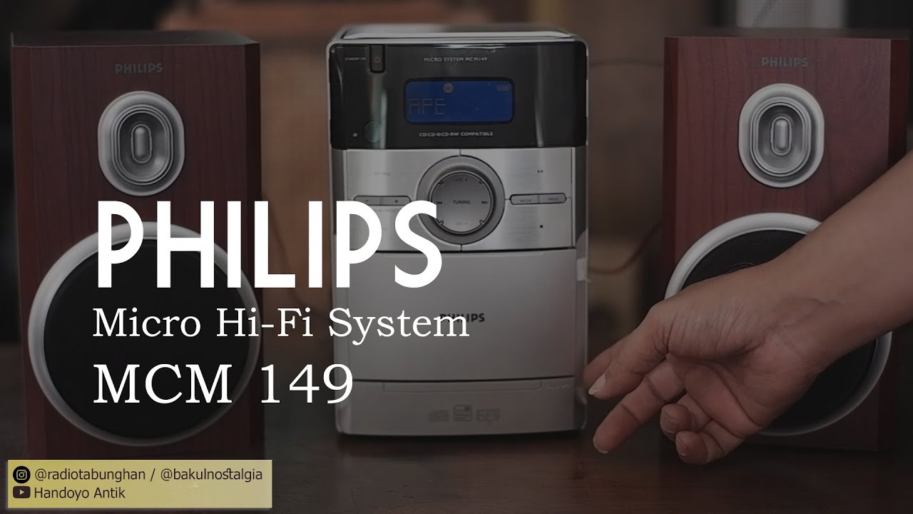 PHILIPS Micro Hi-Fi System MCM149 - Radio FM, MP3-CD, Tape Playback. Lengkap Remote dan Dus