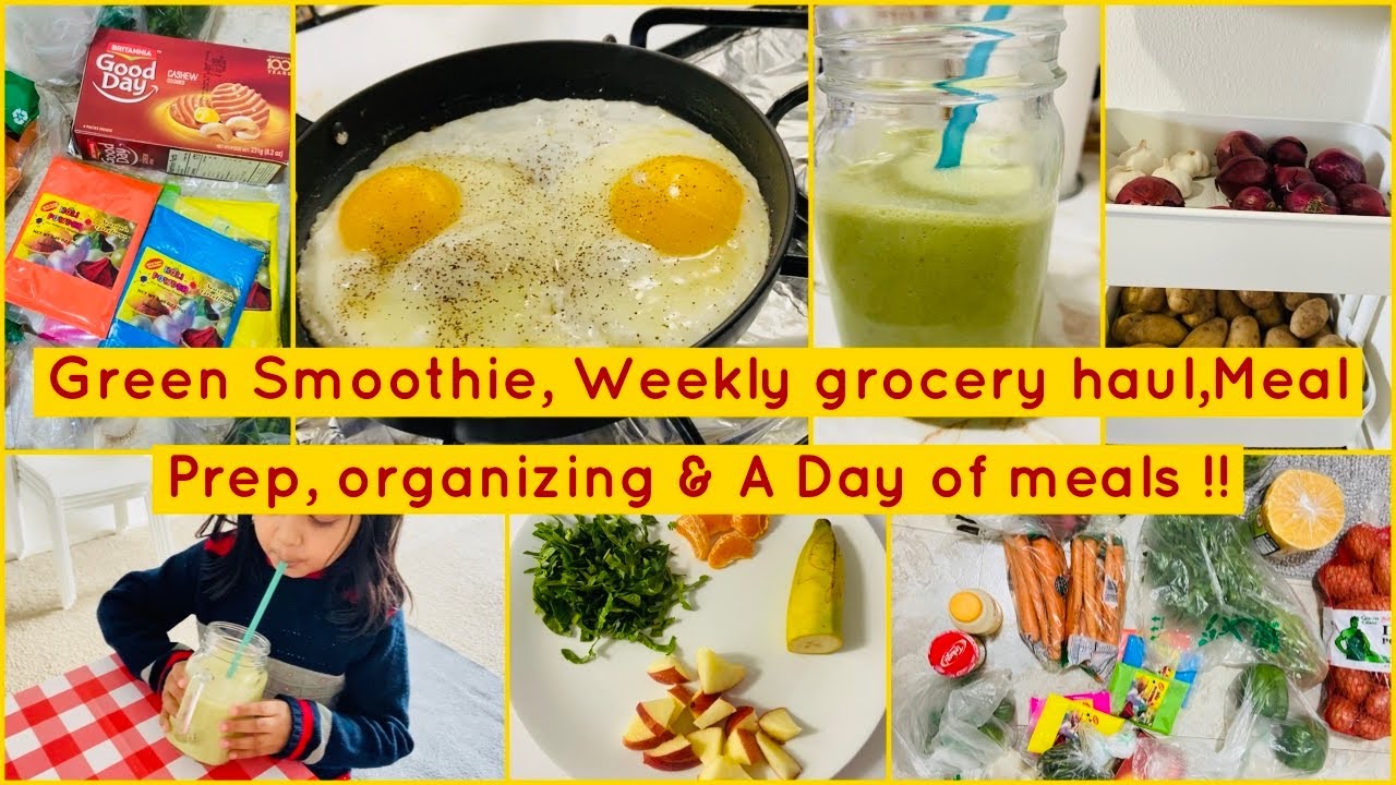 Kids Green Smoothie | Indian Weekly Grocery Haul | Organizing Things | Indian Mom Daily Routine VLOG