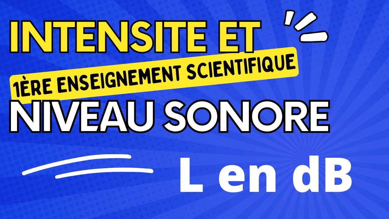Intensité sonore et niveau d'intensité sonore - ENSEIGNEMENT SCIENTIFIQUE