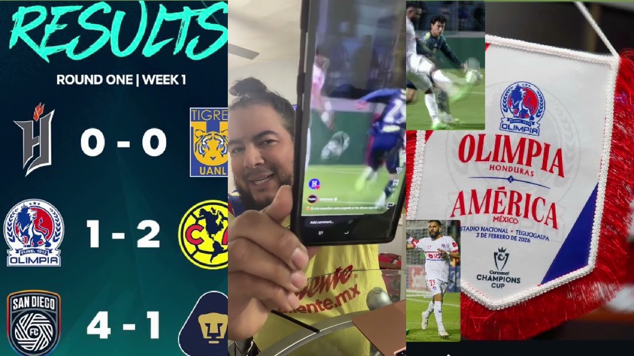 OLIMPIA SUCUMBE v AMERICA NO HUBO MILAGRO EN CHAMPIONS  EN EL ESTADIO NACIONAL CHELATO CHELATO UCLES