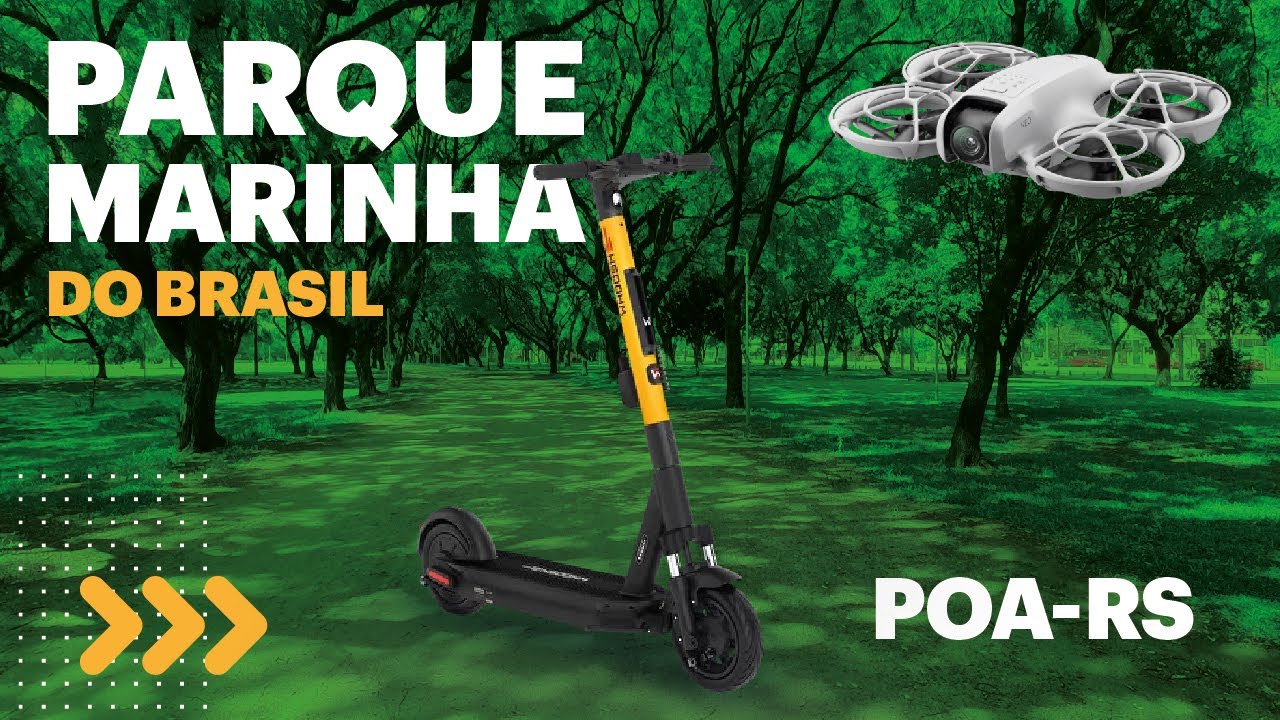 Parque Marinha do Brasil em Porto Alegre-RS. Patinete, caminhada e drone.