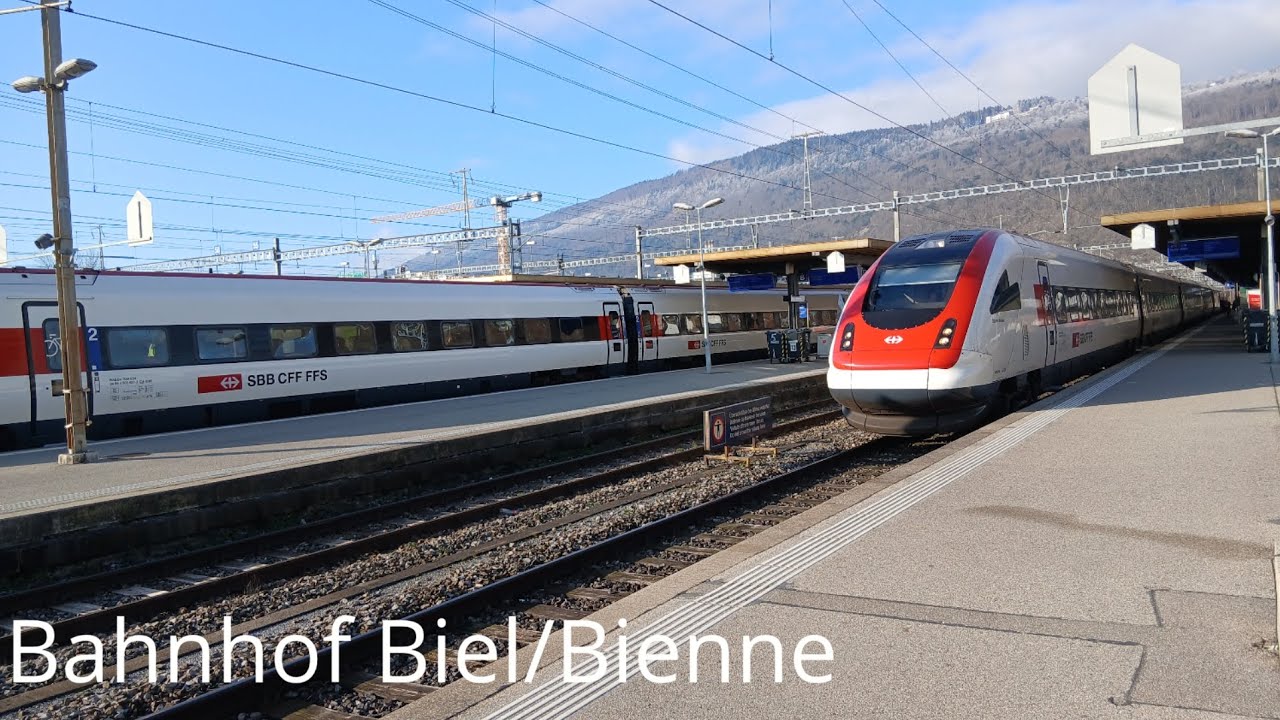 Züge am Bahnhof Biel/Bienne (2025)