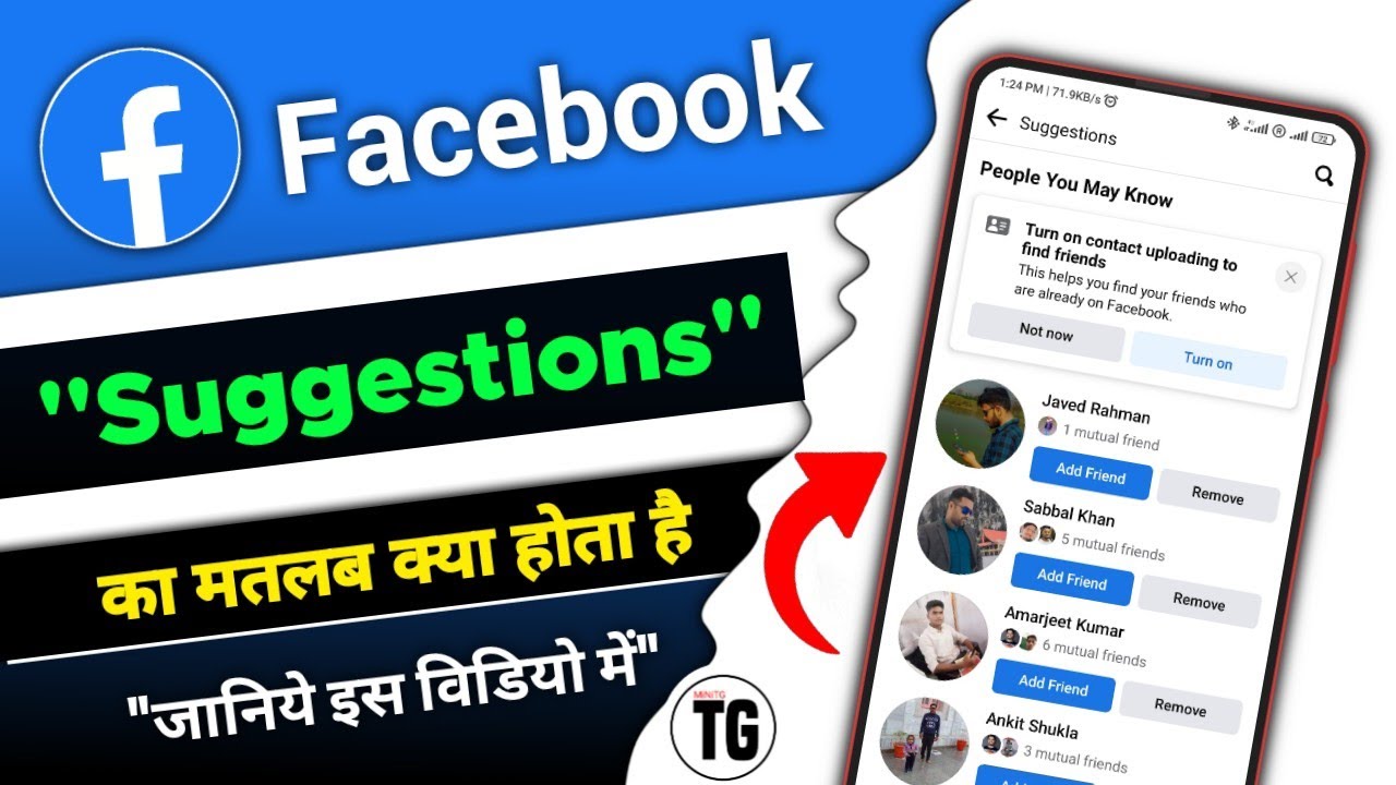 facebook me suggestion ka matlab kya hai  -  MiNiTG