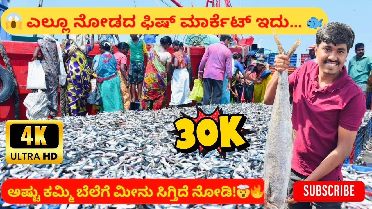 😱 ಎಲ್ಲೂ ನೋಡದ ಫಿಷ್ ಮಾರ್ಕೆಟ್ ಇದು… 🐟 ಅಷ್ಟು ಕಮ್ಮಿ ಬೆಲೆಗೆ ಮೀನು ಸಿಗ್ತಿದೆ ನೋಡಿ!🤯🔥 #mangalorediaries #fish