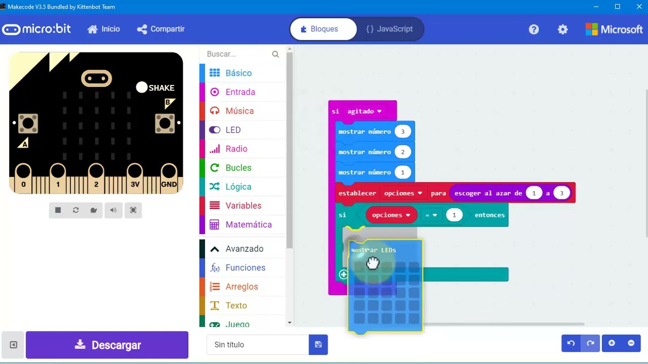 05 Microbit crear el juego de piedra papel y tijera