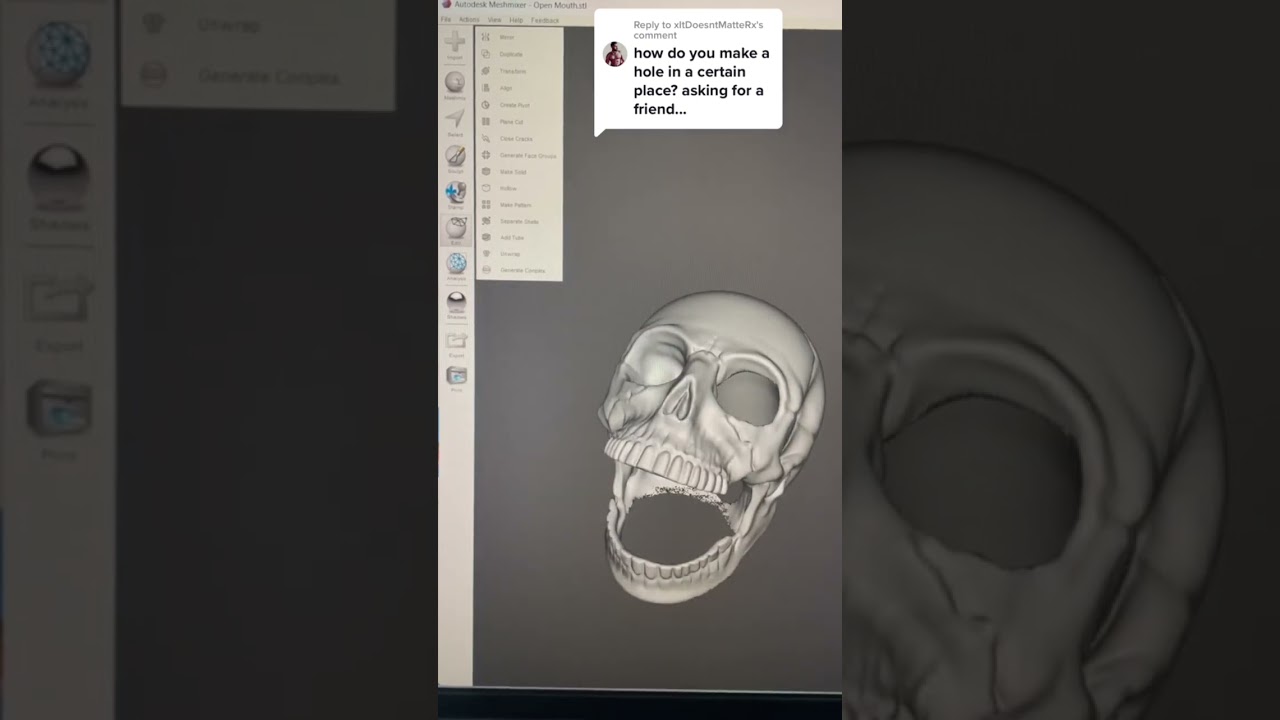 Part 1, how to add a hole on a 3d model for #3dprinting #meshmixer #tutorial #howto #3dprinter