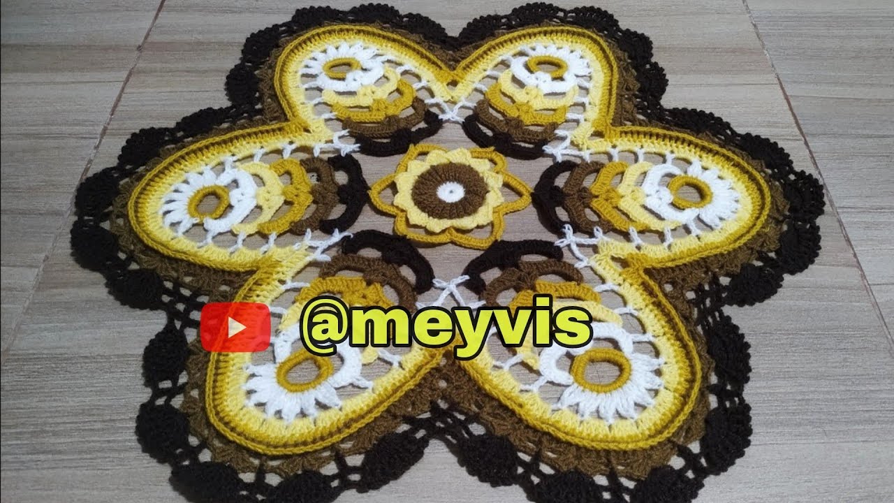 Tapete a crochet paso a paso (Modelo N°6)| centro para tapete|  hermoso tapete tejido a crochet