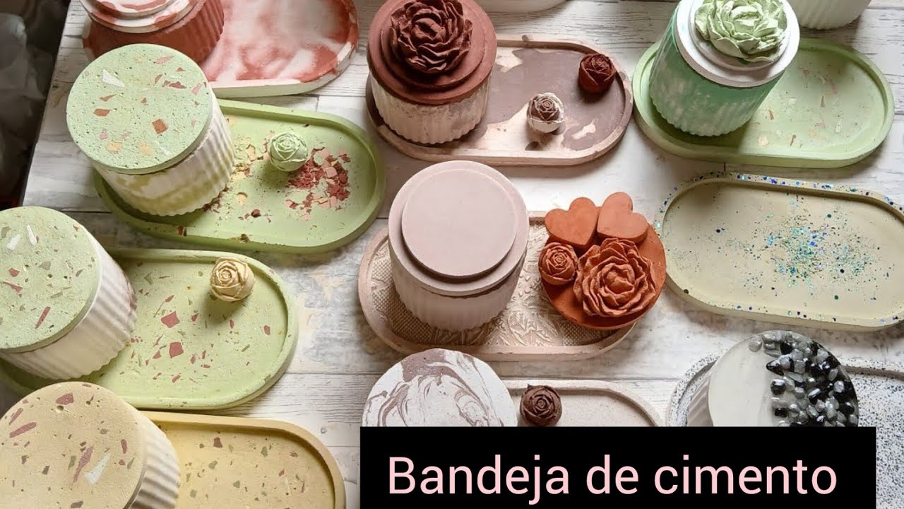 Como Fazer Bandeja de cimento / Faça você mesmo bandeja fácil de artesanato com cimento e gesso
