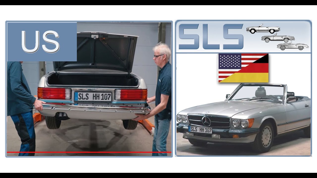 Montage Mercedes 560 SL R107 US Stoßstange hinten