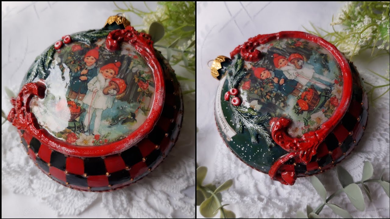 Christmas ornament ❤️ Decoupage bauble