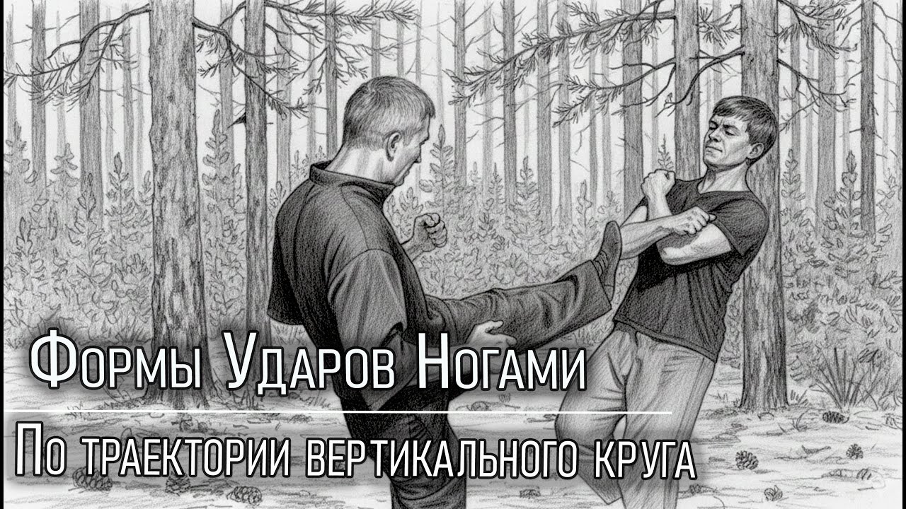 Формы удров ногами в круге воина