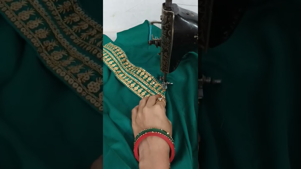 Gale pe lace lagana sikhe | neck pe patti Wali lace lagane ka sahi tarika #shorts