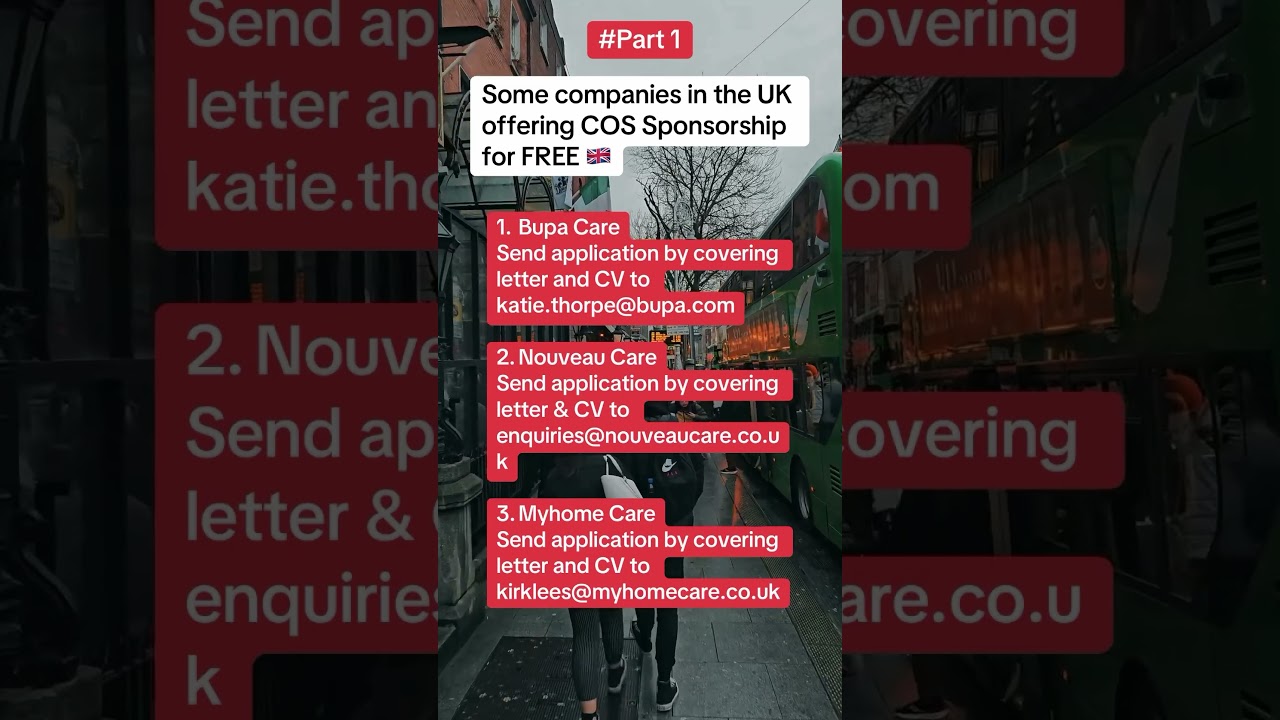 UK jobs with free sponsorship | UK sponsorship jobs for international workers and students