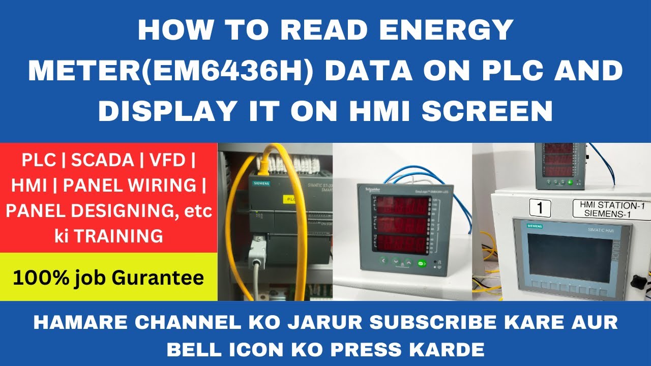 EM6436H DATA READ ON PLC S7-200 SMART #electricalengineering #energymeter #plctraining #plc #hmi
