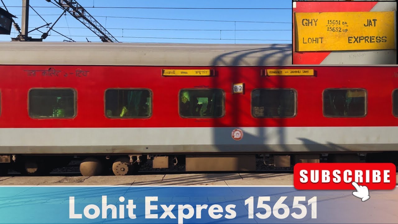 Guwahati To Jammu Tawi longest running train  15651 Lohit Express 