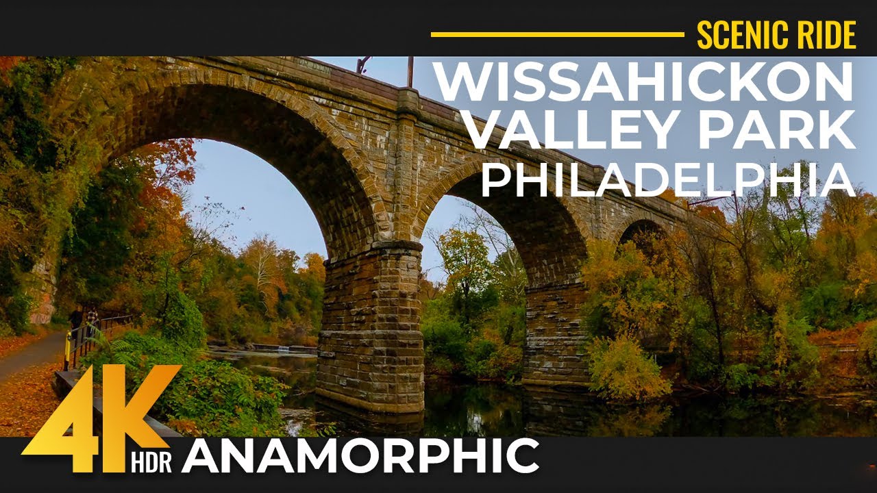 Autumn Ride in Wissahickon Valley Park, Philadelphia - Stunning Fall Foliage in 4K / Anamorphic