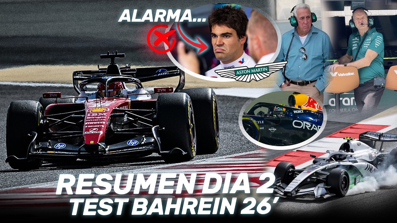 RAJADA de STROLL, FERRARI VUELA y MAS PROBLEMAS - RESUMEN TEST de PRETEMPORADA DIA 2 BAHREIN F1 2026