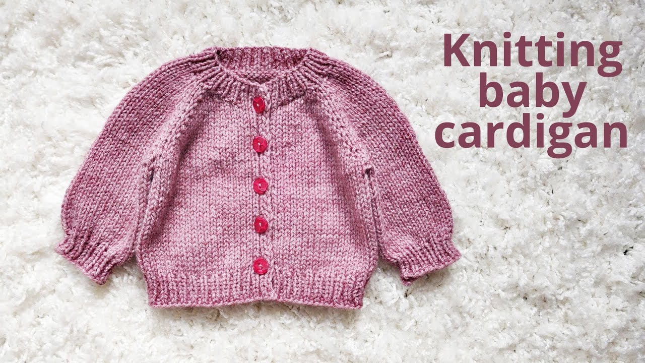 Simple knitting cardigan for babies. Knitting pattern sweater. The Poppy baby cardigan. Size 0-3 mos