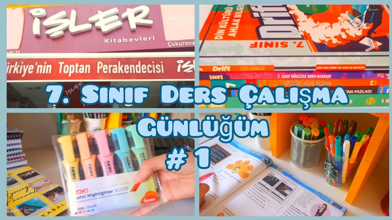 7. Sınıf Ders Çalışma Günlüğüm #1 ✨🌈| İşler Kitapevi🤩 | Kaynaklarım📚 | Yeni Kalemler | Kırtasiye🦋