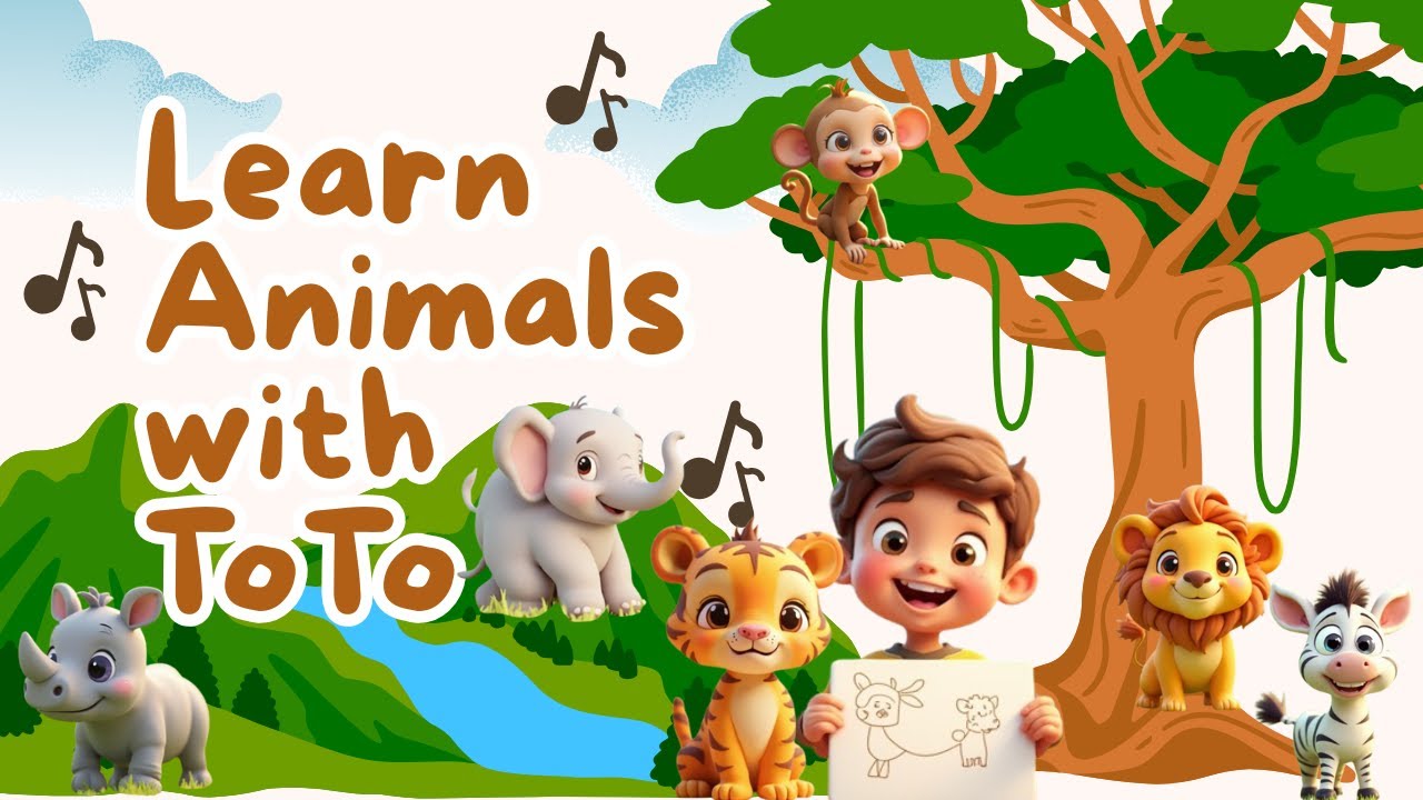 Toto Kids | Wild Animals for Kids 🦁🐘 | Learn Animal Names with Toto | Toddler Learning