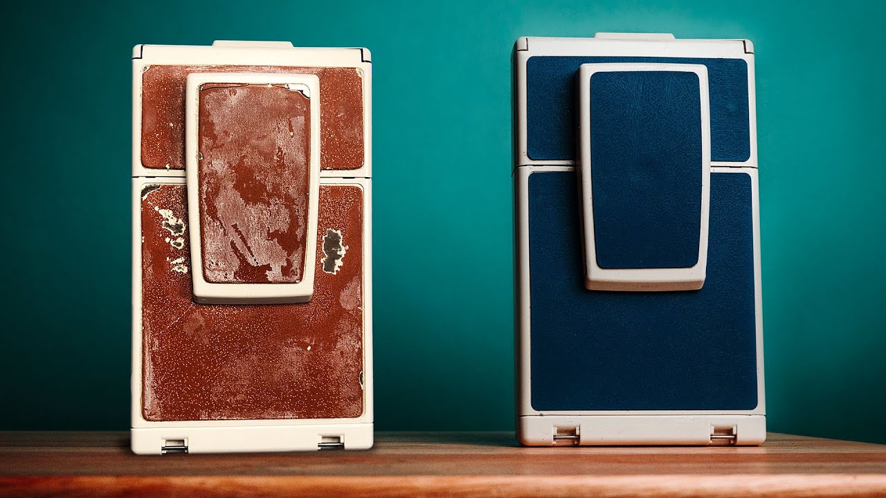 How to replace old Polaroid folding SX-70 camera leather skin - Tutorial