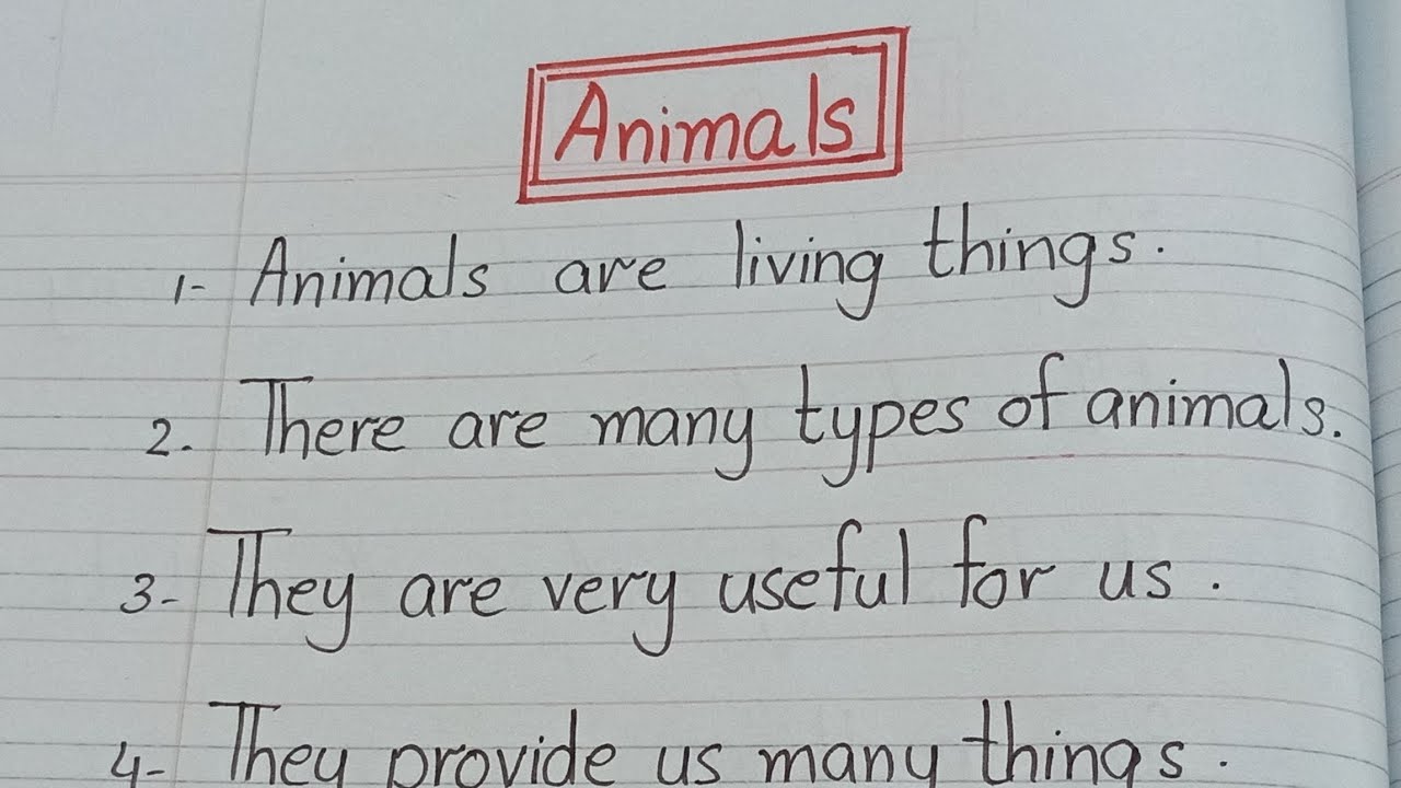 10 Lines Essay about on Animal in English #english #essay #10lines #handwriting #animals
