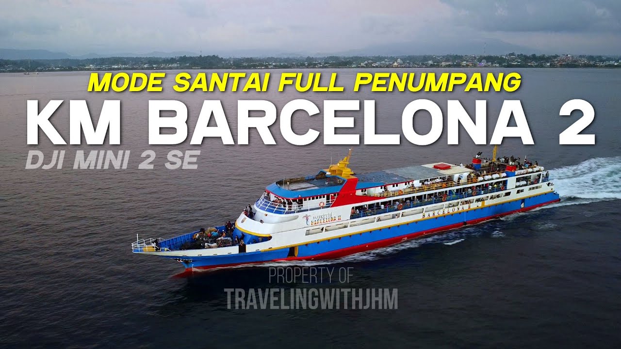 Video Drone Mengawal si Pemburu 02 KM Barcelona II Tinggalkan Manado Full Penumpang 14 April 2024