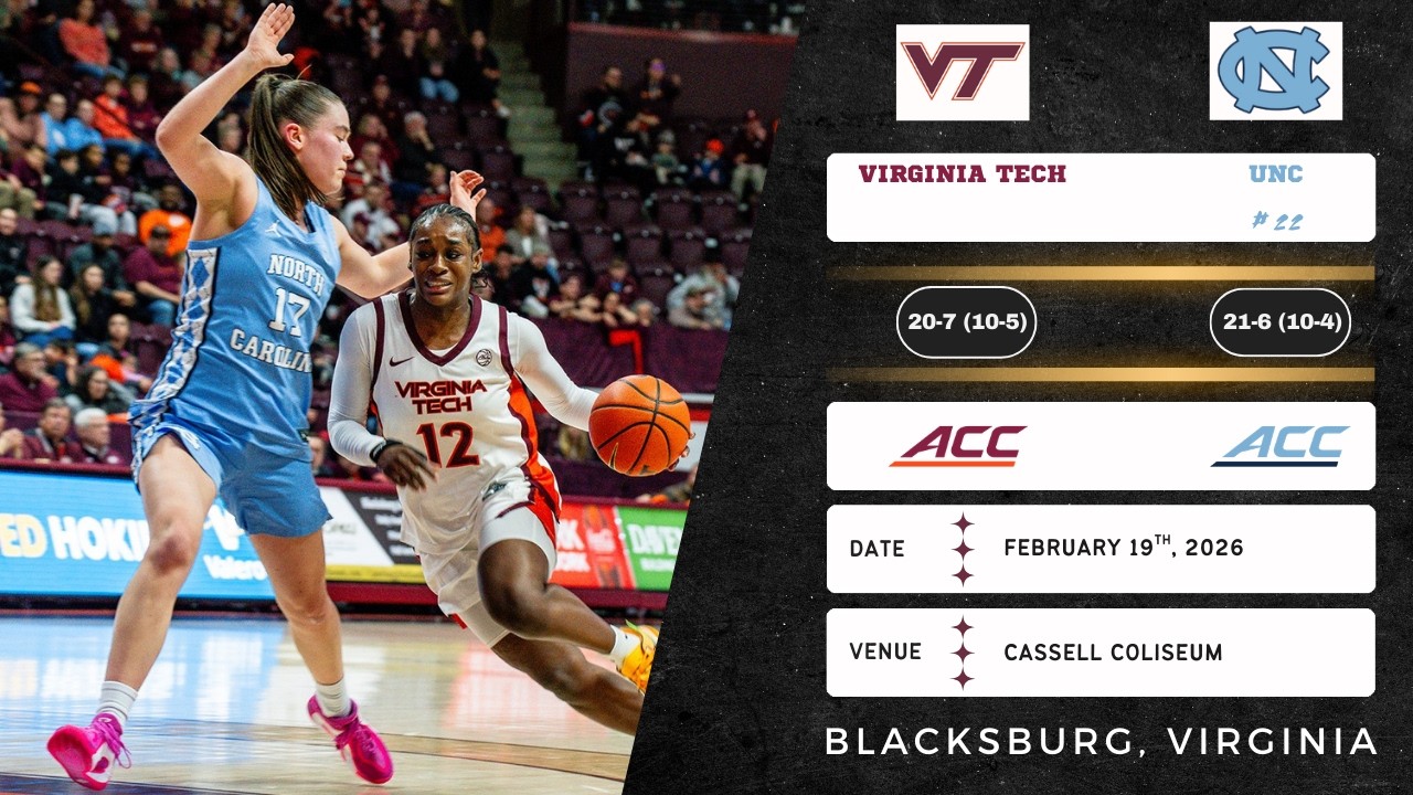 Virginia Tech vs No. 22 North Carolina | ACC | 2.19.26