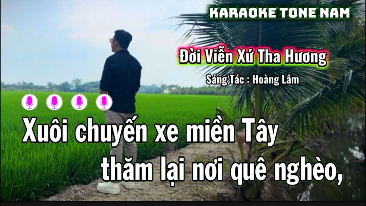 Karaoke Tone Nam | Đời viễn xứ tha hương | Hoàng Lâm 