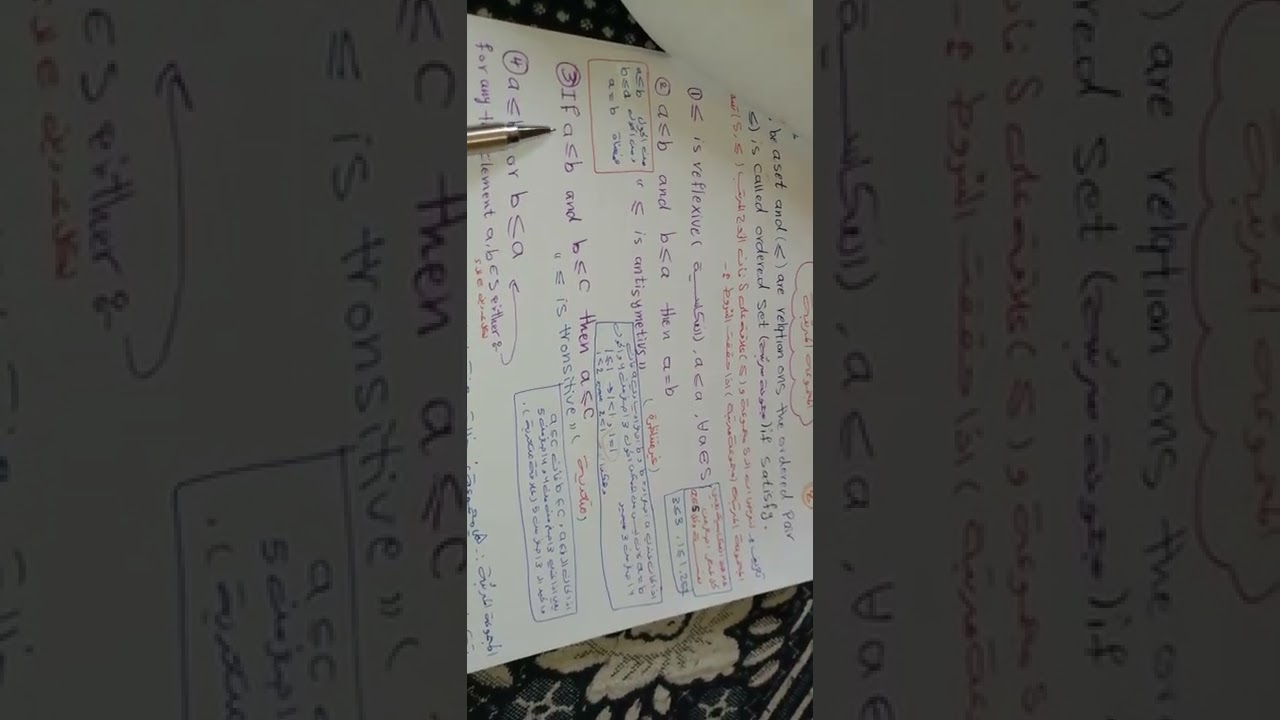 تحليل رياضي (المجموعه المرتبة والحقل المرتب) م.3
