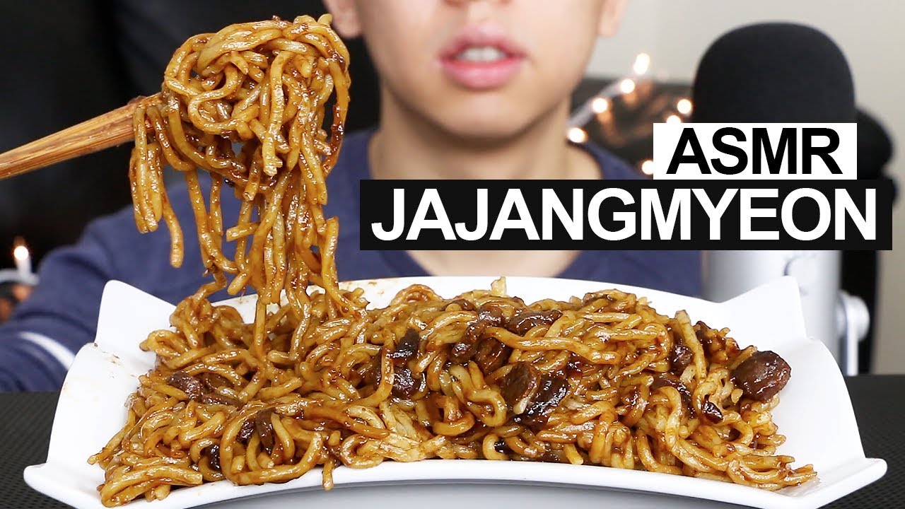 ASMR JAJANGMYEON — No Talking | Black Bean Noodles Mukbang | Slurping, Lip Smacking, & Eating Sounds