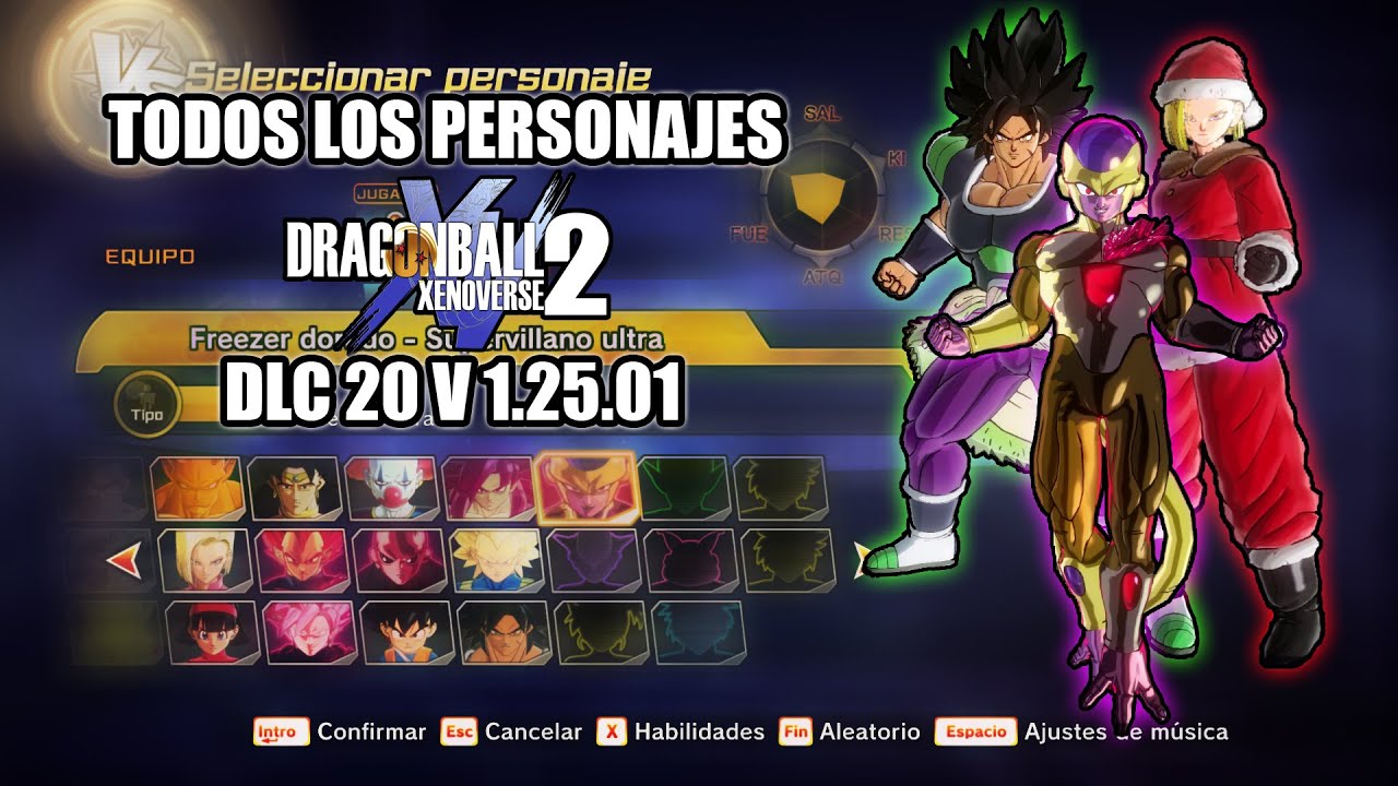 Todos los personajes de Dragon Ball Xenoverse 2 DLC 20 V1.25.01