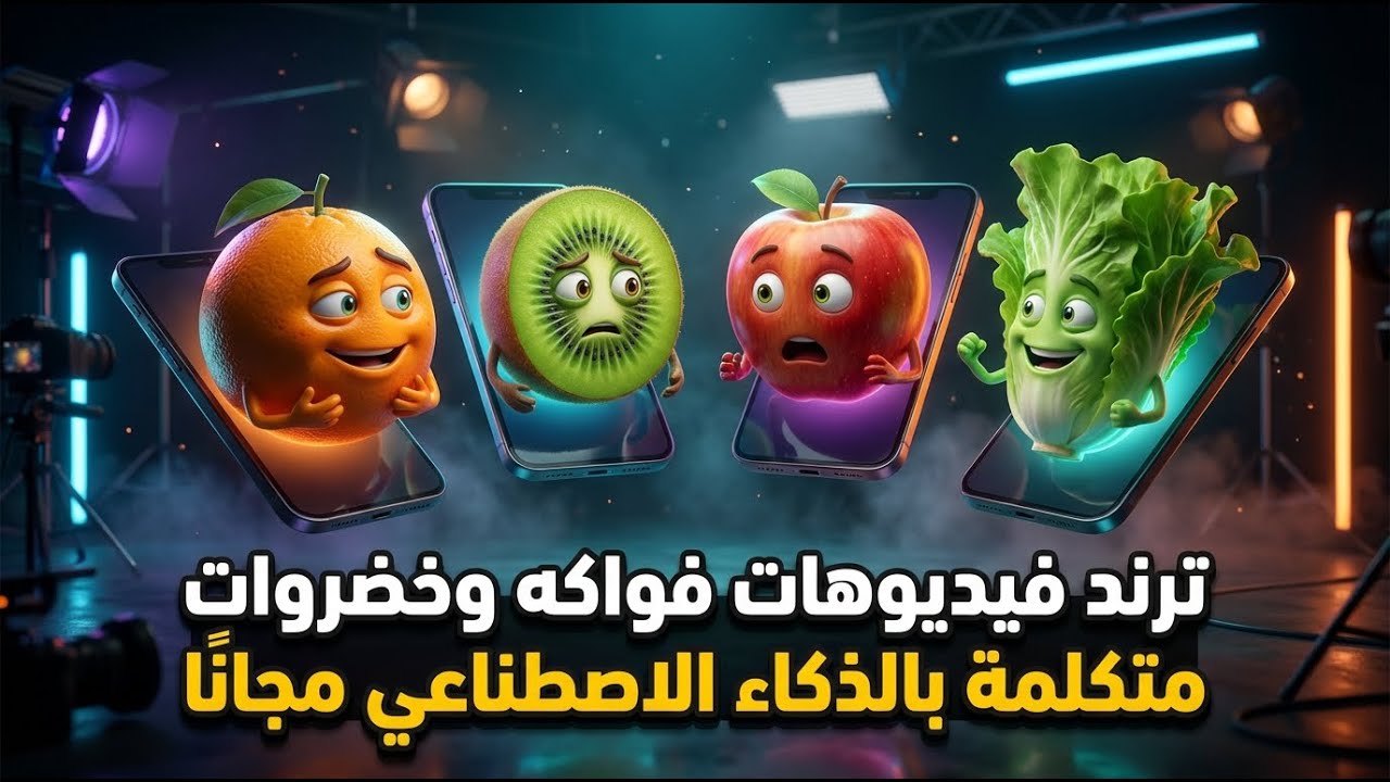 ترند فيديوهات فواكه وخضروات متكلمة بالذكاء الاصطناعي مجانًا | شرح كامل للمبتدئين