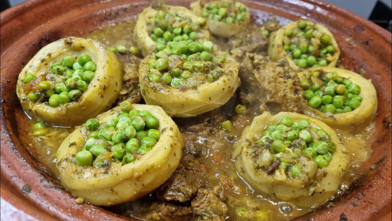 طاجن القوق بالجلبنة الخيال العلمي 😋😋  tajine de bœuf petit pois,  artichauts 👌👌