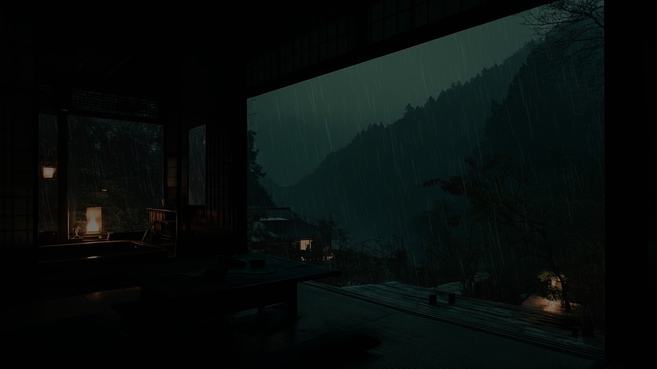 Spring Garden Rain at Night 🌧 (No Ads) | Light Rain Over Blossoms for Deep, Calm Sleep