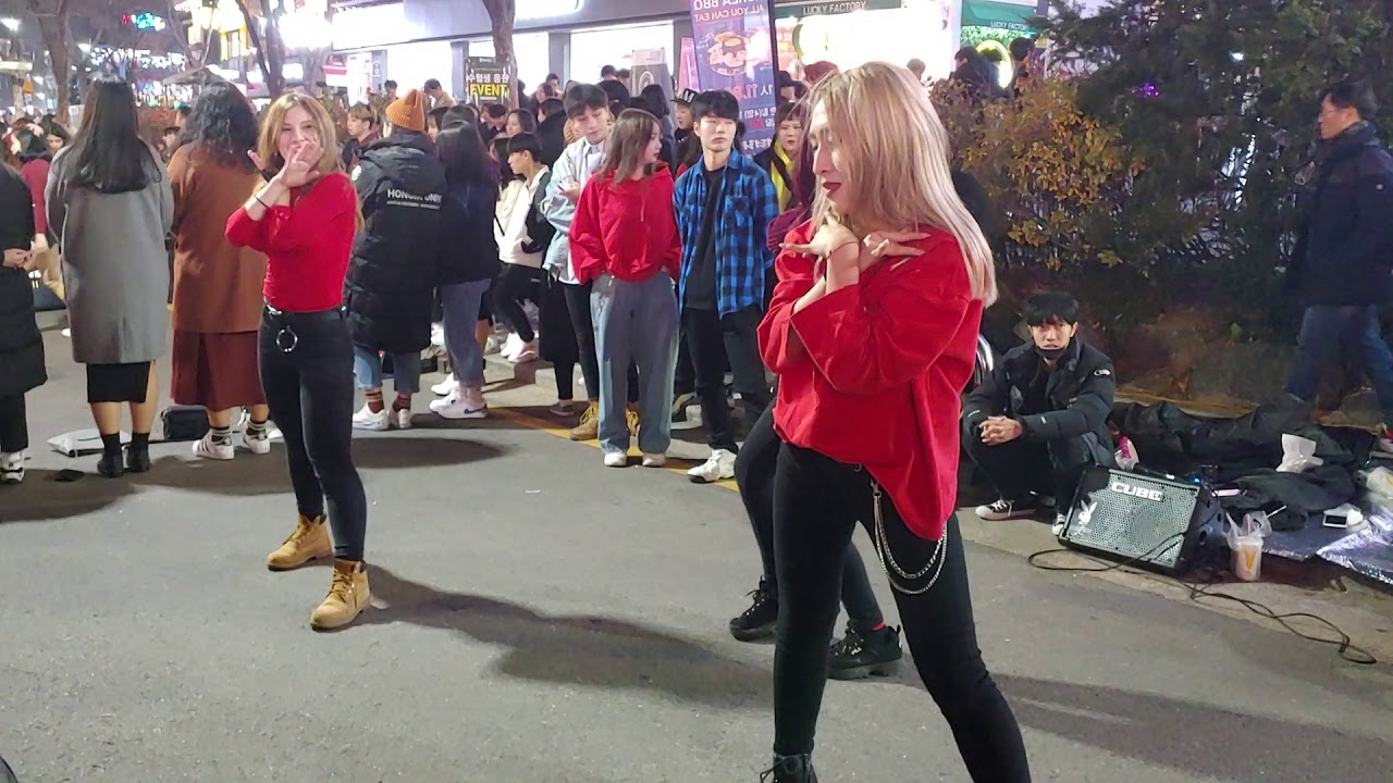 [Busking No1/HD] Red Spark_AOA_Heart attack(심쿵해)/performance,performing/홍대 버스킹/Kpop dance