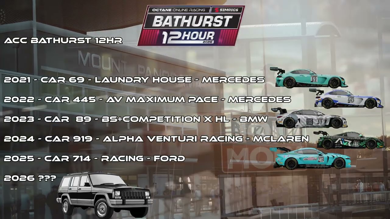 OOR SIMRIGS 2026 ENDURANCE SERIES  - BATHURST 12HR  - RACE DAY   (PART 1)