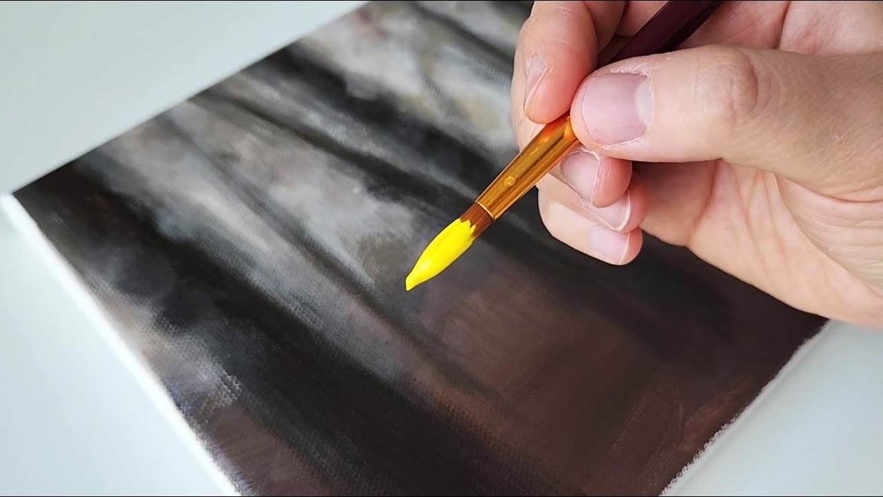 Как нарисовать цветок форзиции / Легкие методы рисования акриловых красок
