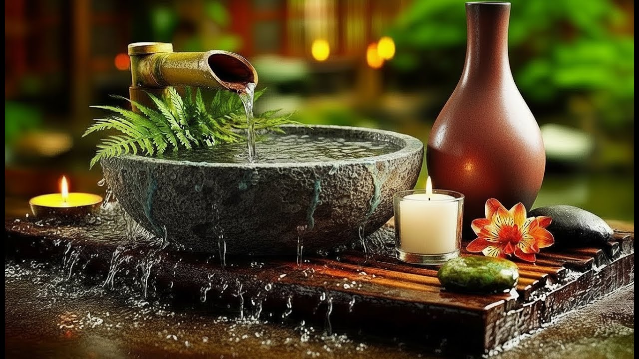 Mind Healing 🌿 Bamboo Water Sounds & Relaxing Music, Anxiety Relief