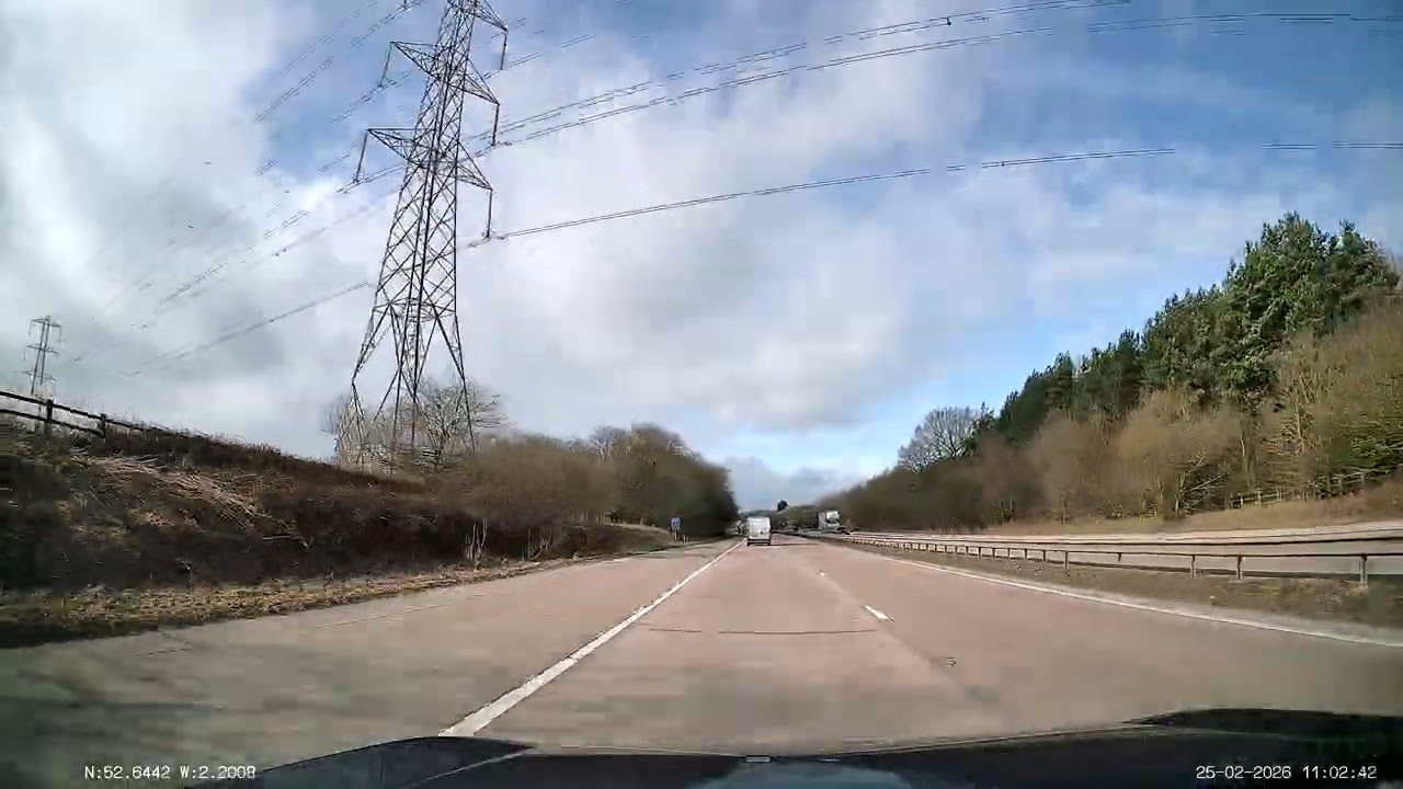 UK Motorways in 4k - M54 - J2 (Wolverhampton) to J3 (Cosford)