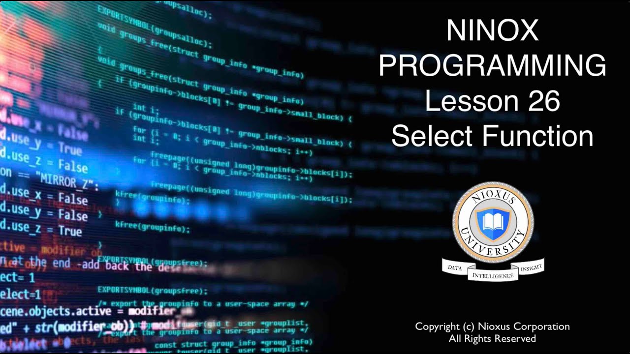 126 Programming Ninox - Select Function