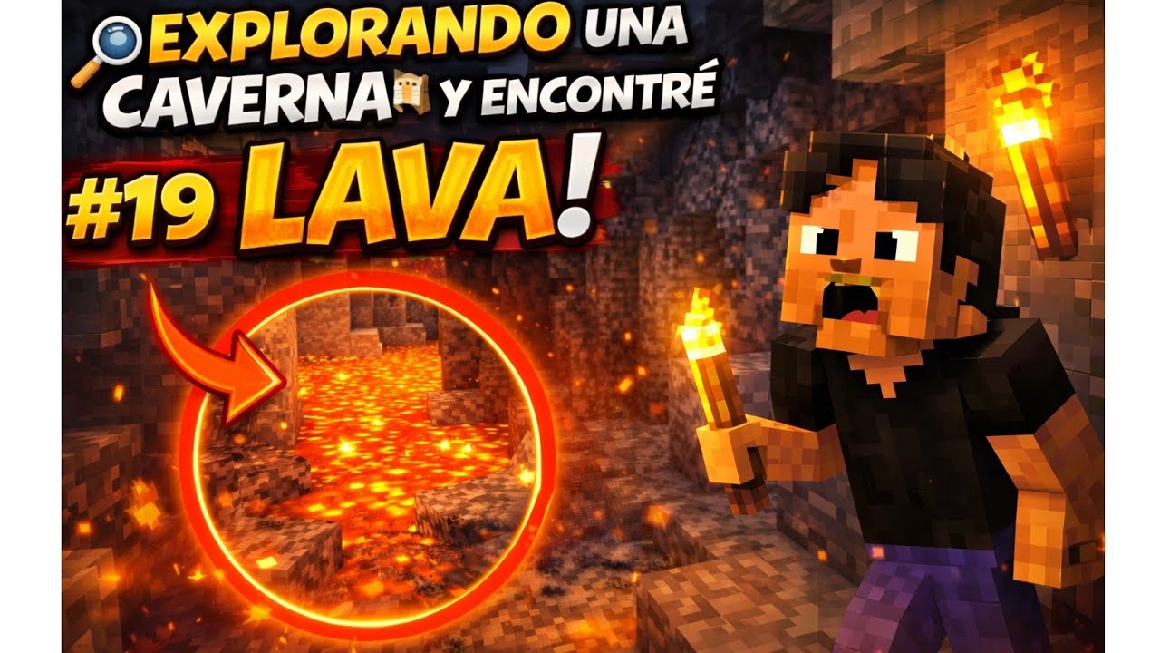 Explorando una caverna y encontré LAVA! 😱🔥 Parte 19 #minecraft #minecraftshorts #playstation #play