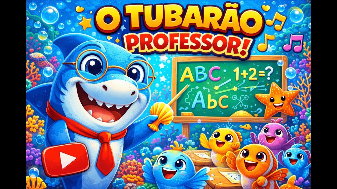 O Tubarão Professor 🦈📚 | Música Infantil Educativa e Divertida