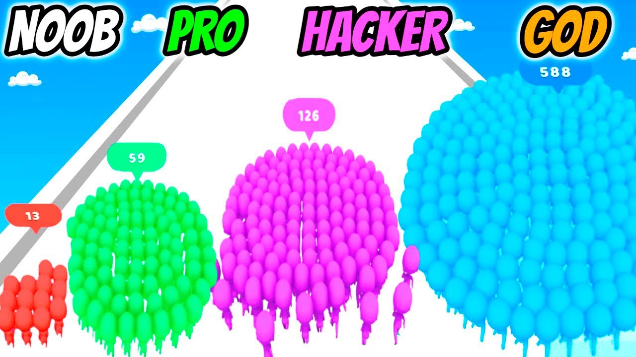 Color Run Crowd - NOOB vs PRO vs HACKER vs GOD